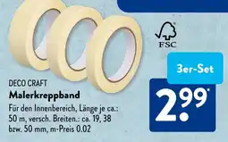 Aldi Süd DECO CRAFT Malerkreppband 3er-Set Angebot