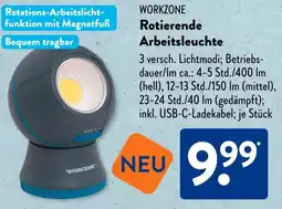 Aldi Süd WORKZONE Rotierende Arbeitsleuchte Angebot