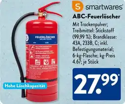 Aldi Süd Smartwares ABC-Feuerlöscher Angebot