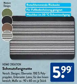 Aldi Süd HOME CREATION Schmutzfangmatte Angebot