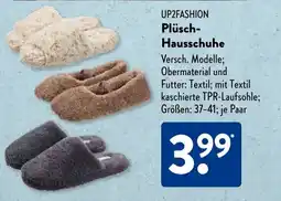 Aldi Süd UP2FASHION Plüsch- Hausschuhe Angebot