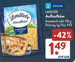 Aldi Süd LANDLIEBE Auflaufkäse Angebot