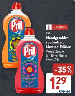 Aldi Süd PRIL Handgeschirrspülmittel, Limited Edition Angebot