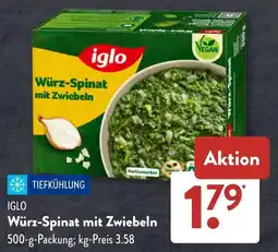 Aldi Süd IGLO Würz-Spinat mit Zwiebeln Angebot
