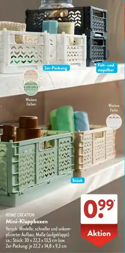 Aldi Süd HOME CREATION Mini-Klappboxen Angebot