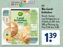 Aldi Süd BIO Bio-Landbrötchen Angebot