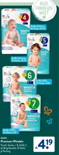 Aldi Süd MAMIA Premium-Windeln Angebot