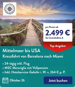 Aldi Süd Mittelmeer bis USA Kreuzfahrt von Barcelona nach Miami Angebot