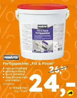 Globus Baumarkt PRIMASTER Fertigspachtel „Fill & Finish" Angebot