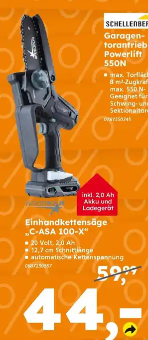 Globus Baumarkt WOODSTAR Einhandkettensäge ‚C-ASA 100-X" Angebot