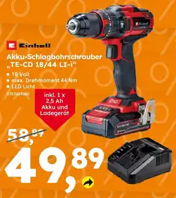 Globus Baumarkt Einhell Akku-Schlagbohrschrauber „TE-CD 18/44 LI-i" Angebot