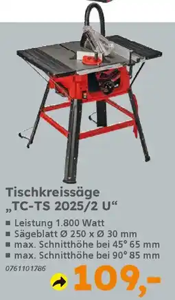Globus Baumarkt Einhell Tischkreissäge ,,TC-TS 2025/2 U❝ Angebot