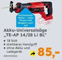 Globus Baumarkt Einhell Akku-Universalsäge ,TE-AP 14/28 Li BL" Angebot