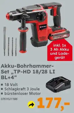 Globus Baumarkt Einhell Akku-Bohrhammer- Set,,TP-HD 18/28 LI BL+4" Angebot