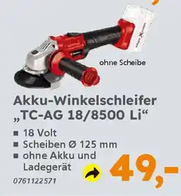 Globus Baumarkt Einhell Akku-Winkelschleifer ,TC-AG 18/8500 Li❝ Angebot