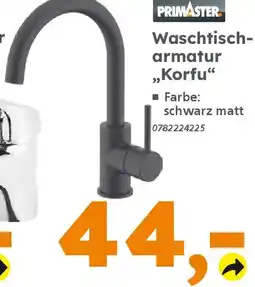 Globus Baumarkt PRIMASTER Waschtisch- Schimmelarmatur „Korfu❝ Angebot