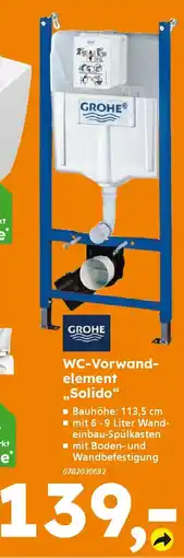 Globus Baumarkt GROHE WC-Vorwand- element ,,Solido" Angebot