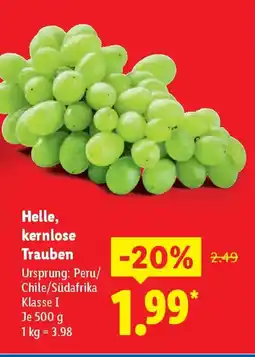 Lidl Helle, kernlose Trauben Angebot