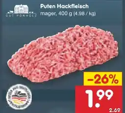 Netto Marken-Discount Gut Ponholz Puten-Hackfleisch Angebot