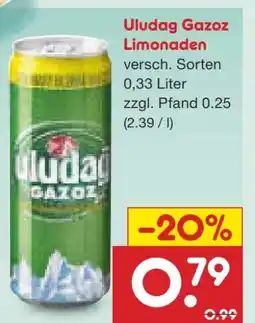 Netto Marken-Discount Uludag Gazoz Limonade Angebot