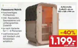 Netto Marken-Discount Artsauna Cube Fasssauna Nolvik Angebot