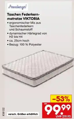 Netto Marken-Discount Arensberger VIKTORIA Taschen Federkernmatratze Angebot