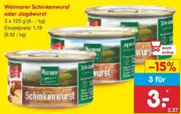 Netto Marken-Discount Weimarer Thüringer Schinkenwurst Angebot