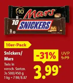 Lidl Snickers/ Mars Angebot