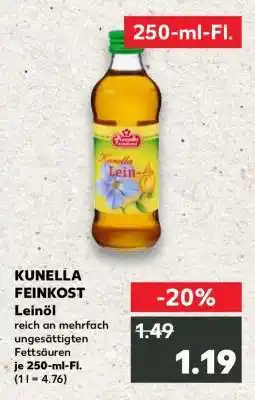 Kaufland KUNELLA FEINKOST Leinöl Angebot