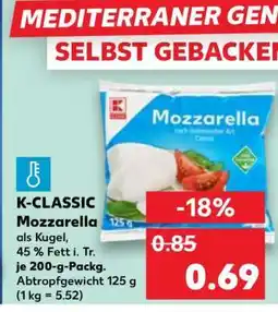 Kaufland K-CLASSIC Mozzarella Angebot