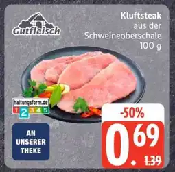 Edeka Kluftsteak aus der Schweineoberschale Angebot