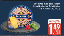 Edeka Beemster mild oder Pikant niederländischer Schnittkäse Angebot