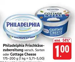 Edeka Philadelphia Frischkäsezubereitung oder Cottage Cheese Angebot