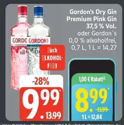 Edeka Gordon's Dry Gin Premium Pink Gin 37,5% Vol Angebot