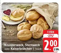 Edeka Knusperweck, Sternweck oder Kaiserbrötchen Angebot