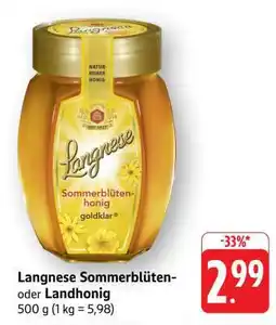 Edeka Langnese Sommerblüten- oder Landhonig Angebot