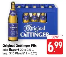 Edeka Original Oettinger Pils oder Export Angebot