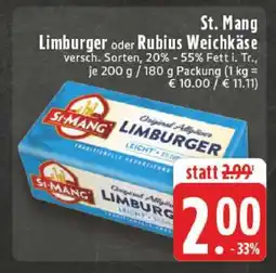 Edeka St. Mang Limburger oder Rubius Weichkäse Angebot