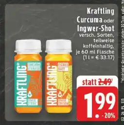 Edeka Kraftling Curcuma oder Ingwer-Shot Angebot