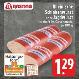 Edeka Rheinische Schinkenwurst oder Jagdwurst Angebot