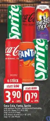 Edeka Coca-Cola, Fanta, Sprite (6 Stück) Angebot