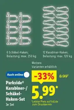 Lidl Parkside Karabiner-/Schäkel-Haken-Set Angebot