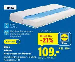 Lidl BeCo 7-Zonen-Komfortschaum-Matratze Angebot
