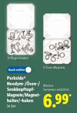 Lidl Parkside Neodym-/Ösen-/Senkopfmagnete/Magnethalter/-haken Angebot