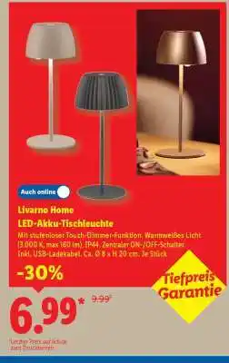 Lidl LIVARNO home LED-Akku-Tischleuchte Angebot