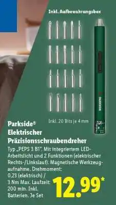 Lidl PARKSIDE Elektrischer Präzisionsschraubendreher Angebot