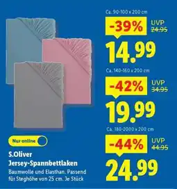 Lidl S.Oliver Jersey-Spannbettlaken Angebot