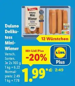Lidl Dulano Delikatess Mini-Wiener Angebot
