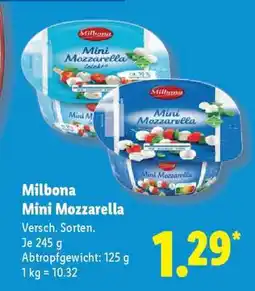 Lidl Milbona Mini Mozzarella Angebot