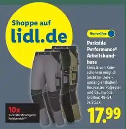 Lidl PARKSIDE PERFORMANCE Arbeitsbundhose Angebot